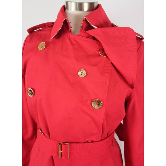 Burberry London US 6 jacket red double breasted belted nova trench short - Picture 6 of 16